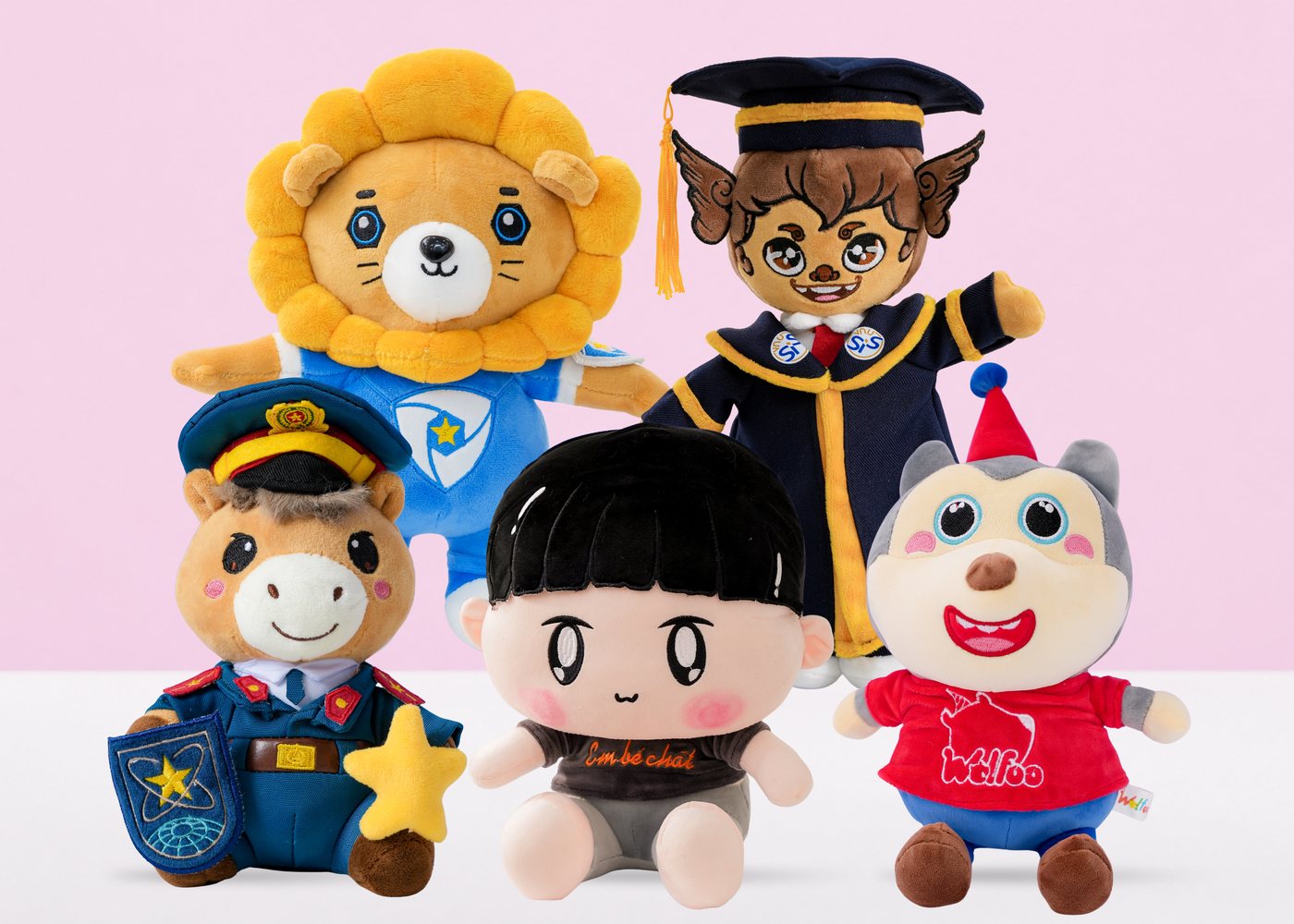 Bộ mascot, linh vật nhồi bông do Memon sản xuất theo yêu cầu